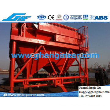 Port Machine Dust Collector Rubber Tires Mobile Hopper